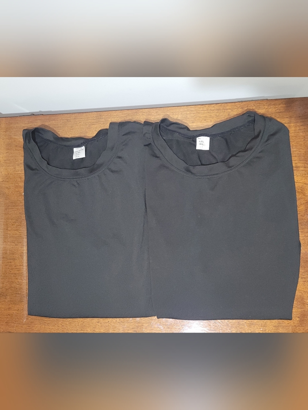 2 Womens Black Asia 180-185 Conditioning T-Shirts. Size Large